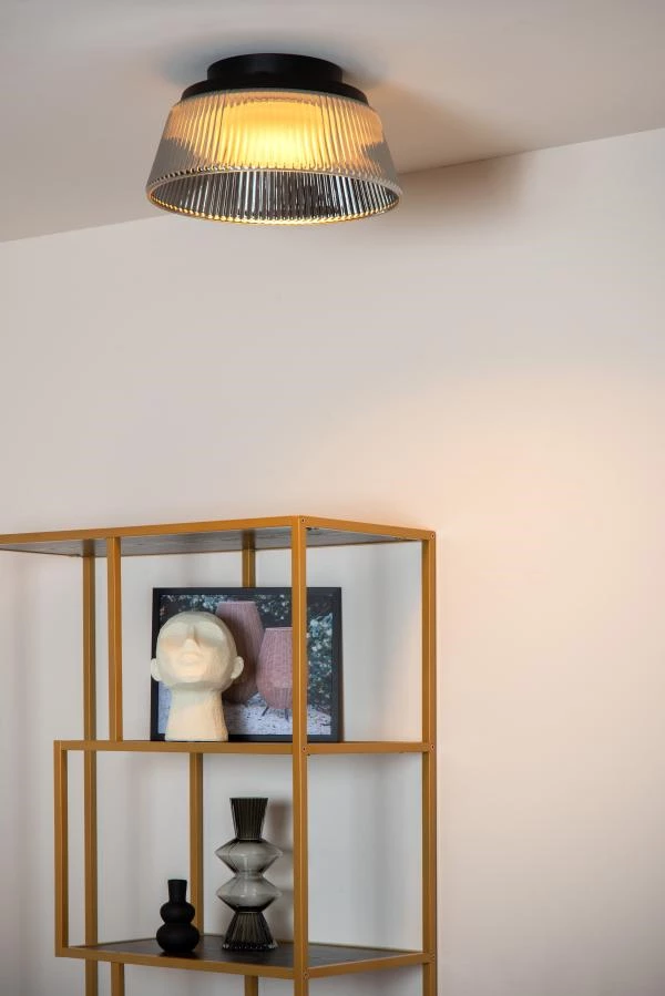 Lucide VIXI - Flush ceiling light - Ø 35 cm - LED Dim. - 1x17,6W 2900K - Smoke Grey - ambiance 1